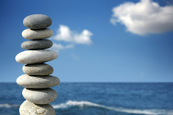 carefully chosen stones, balanced in a stack