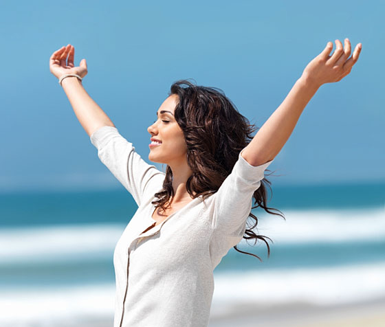 young woman enjoying good health