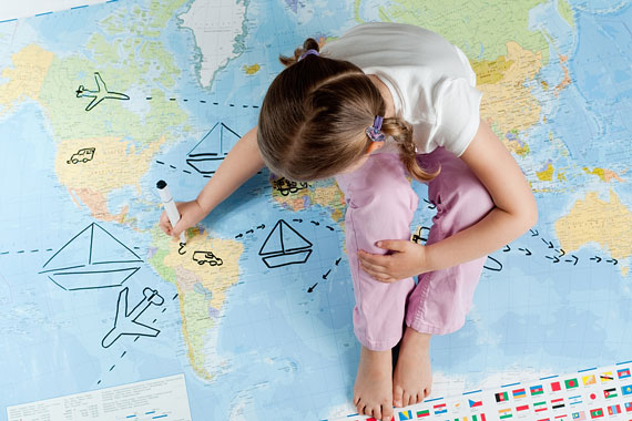 travel planning on a world map